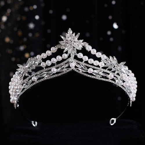 Wedding Tiaras | Pearl Wedding Crown | Diamond Bridal Crown for Wedding