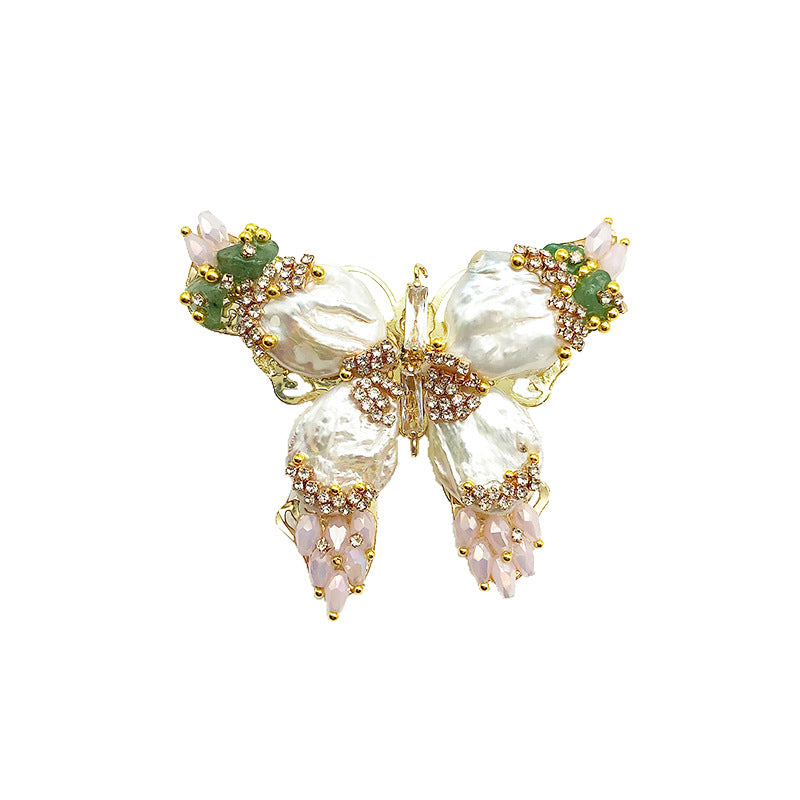 Baroque Pearl Butterfly antique brooches