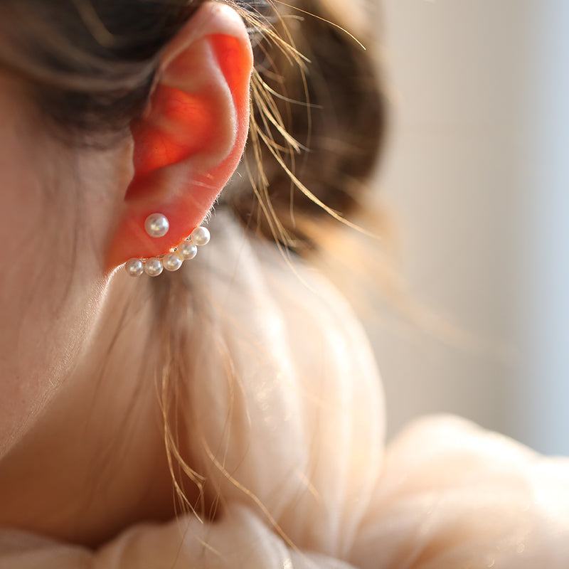 Freshwater Pearl Earrings Vintage Pearl Jackets Earrings in 14K Gold and Sterling Silver