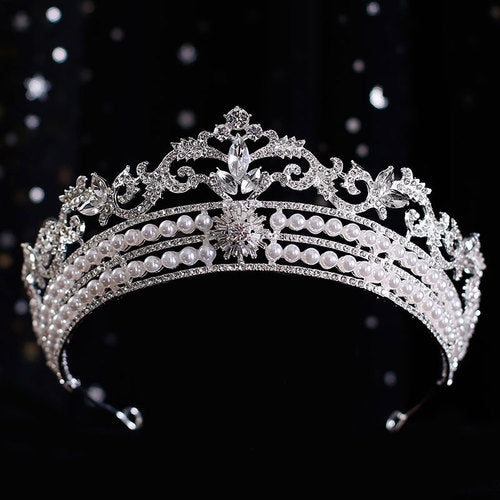 Wedding Tiaras | Pearl Wedding Crown | Diamond Bridal Crown for Wedding