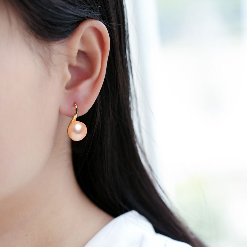 AAAA Freshwater Pearl Drop Earrings S925 | Real Pearl Earrings in Sterling Silver and 14k Gold Plated Pin