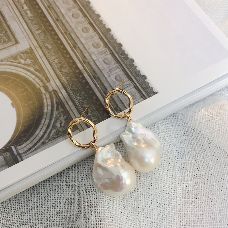 Baroque freshwater pearl earrings from Huge Tomato