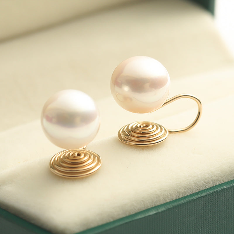 Pendientes de perlas | Pendientes de perlas con clip | Pendientes de perlas grandes para orejas perforadas y no perforadas