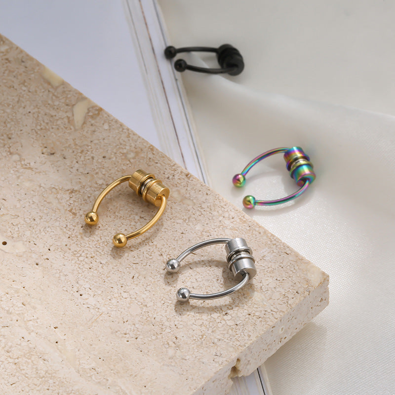 316L Stainless Steel Hoop Magnetic Septum Nose Ring Horseshoe Fake Nose Ring Set Non-Piercing for Women Men Reusable Faux Body Piercing Jewelry