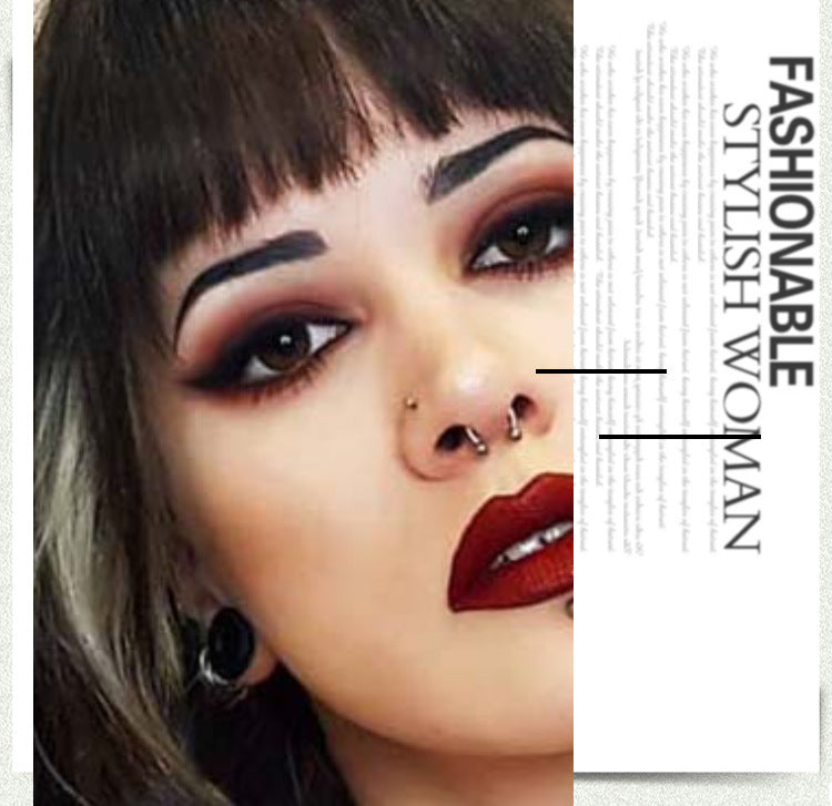 316L Stainless Steel Hoop Magnetic Septum Nose Ring Horseshoe Fake Nose Ring Set Non-Piercing for Women Men Reusable Faux Body Piercing Jewelry