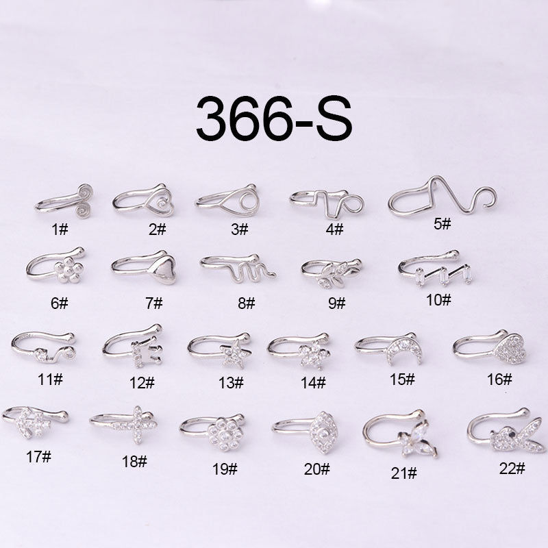 16G Surgical Steel Belly Button Rings CZ Navel Rings Belly Body Piercing Crystal Alloy Nose Clip Body Jewelry