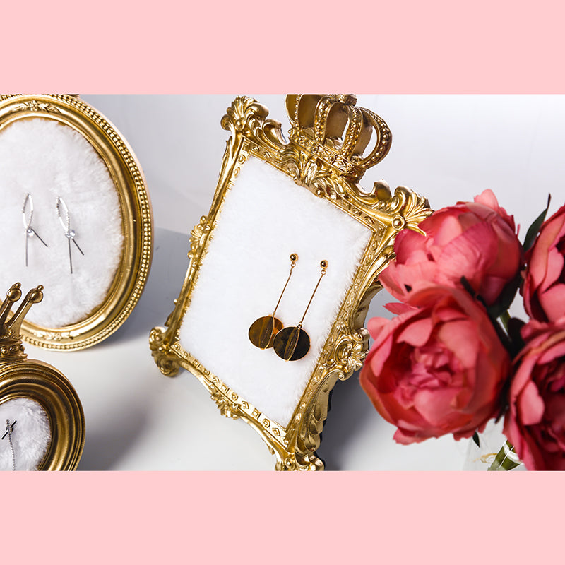 Palace royal style jewelry display stand gold crown photo frame earrings storage shooting props jewelry ornaments