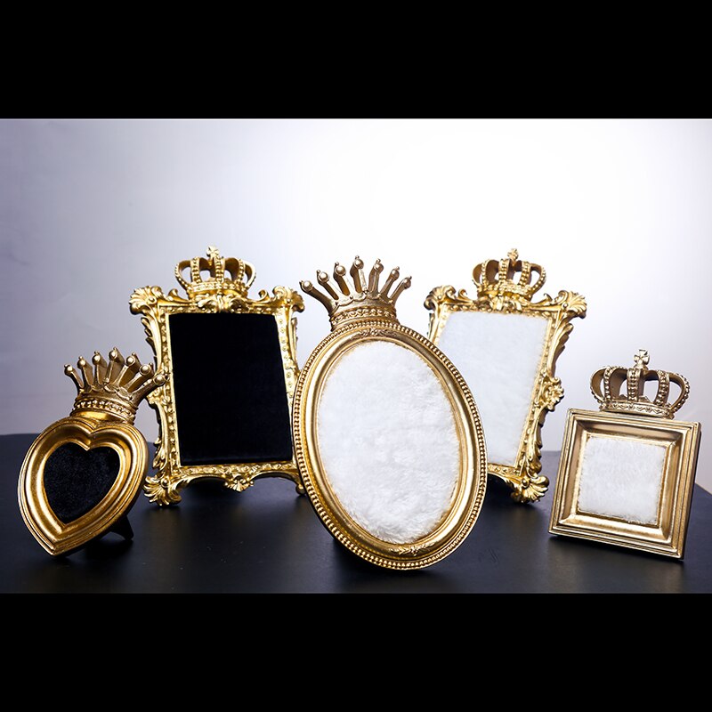 Palace royal style jewelry display stand gold crown photo frame earrings storage shooting props jewelry ornaments