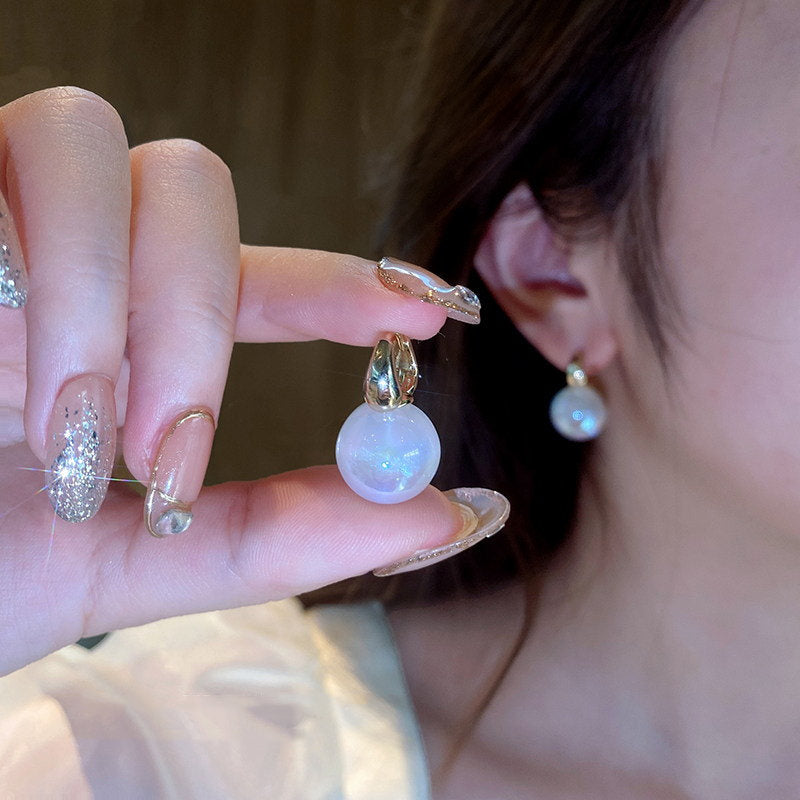 Summer Must-have 14mm Big Opal Drop Earrings | Moonstone Earrings with 14K Gold Plated Clasp