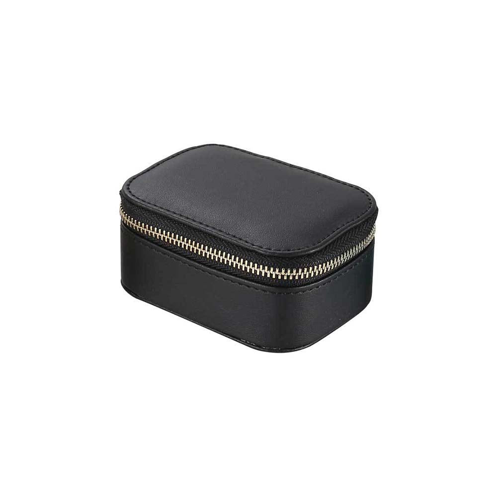Small Jewelry Organizer Mini Travel Jewelry Case Boxes Portable Jewelry Box Zipper Leather Jewelry Box