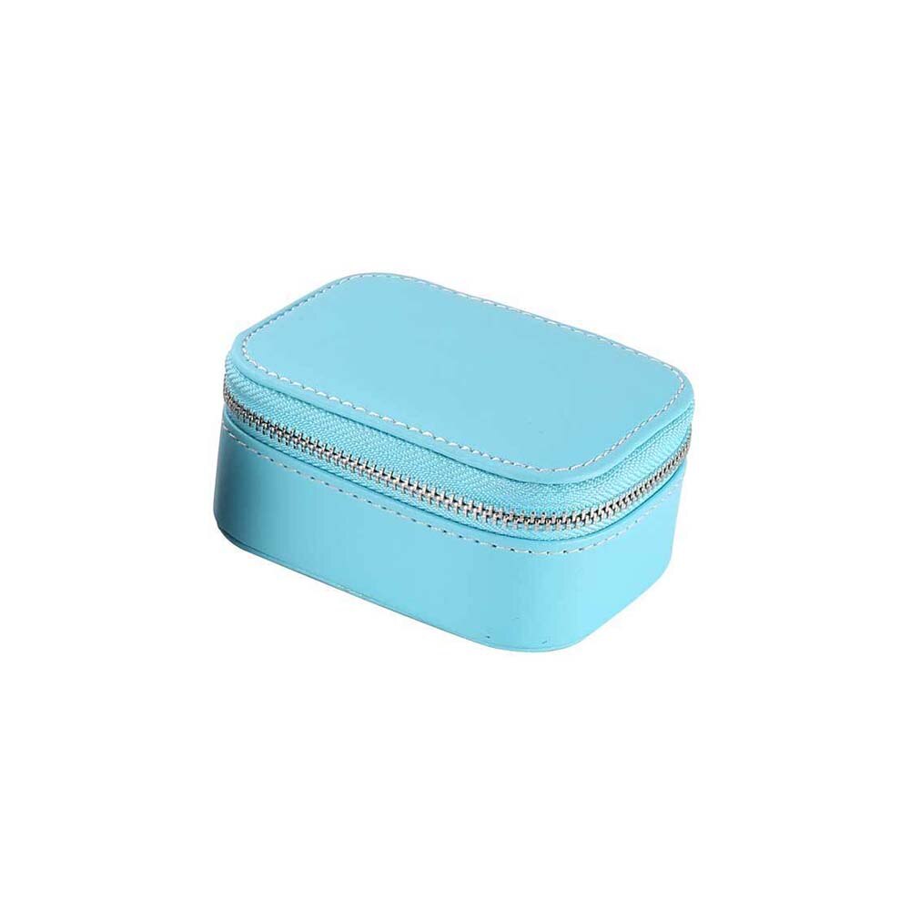 Small Jewelry Organizer Mini Travel Jewelry Case Boxes Portable Jewelry Box Zipper Leather Jewelry Box