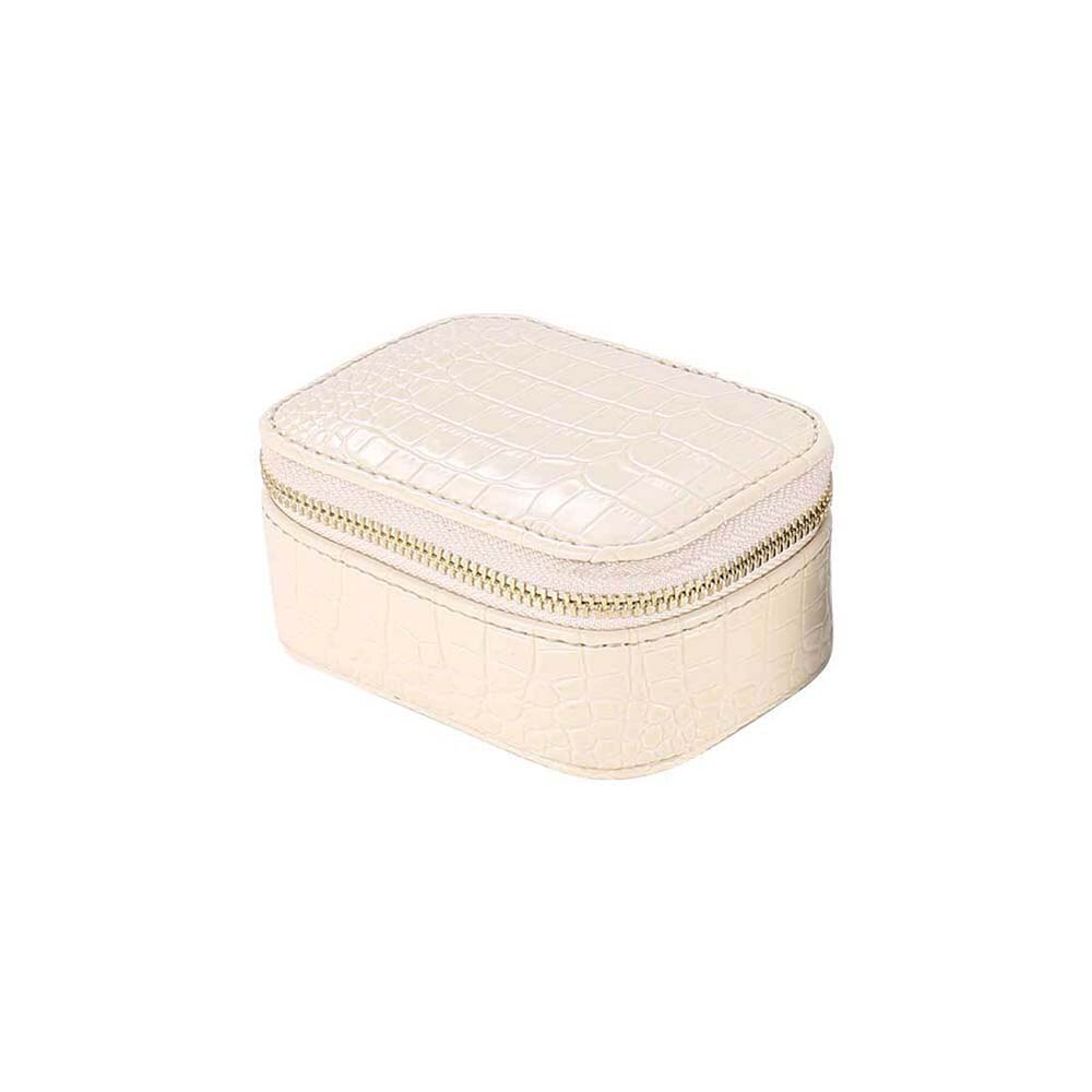 Small Jewelry Organizer Mini Travel Jewelry Case Boxes Portable Jewelry Box Zipper Leather Jewelry Box