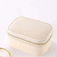 Small Jewelry Organizer Mini Travel Jewelry Case Boxes Portable Jewelry Box Zipper Leather Jewelry Box