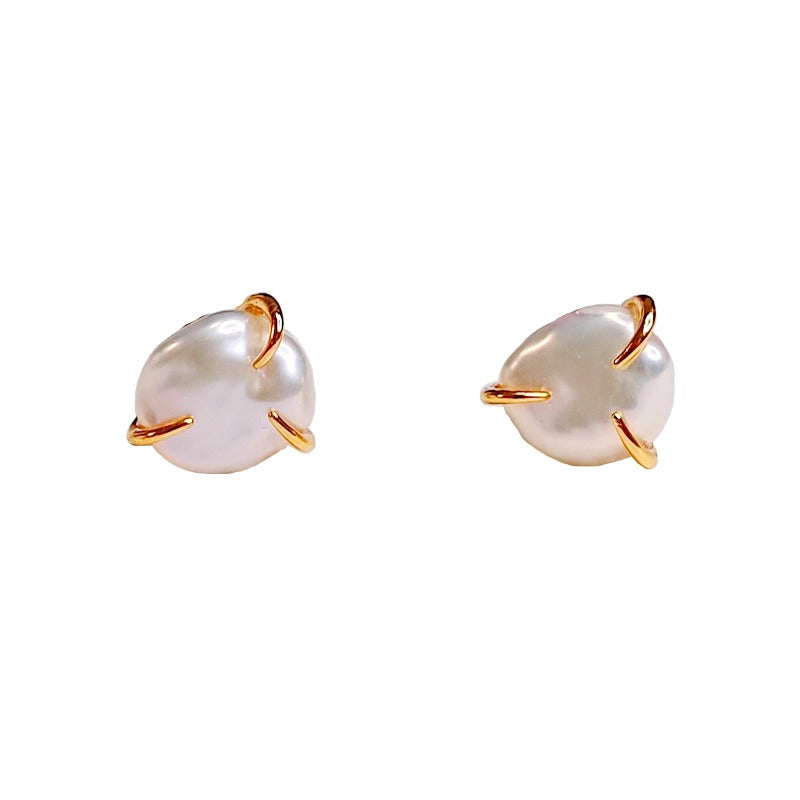 Baroque Pearl Stud Earrings | Baroque Pearl Earrings with Allergy-free Pins (10-11mm)