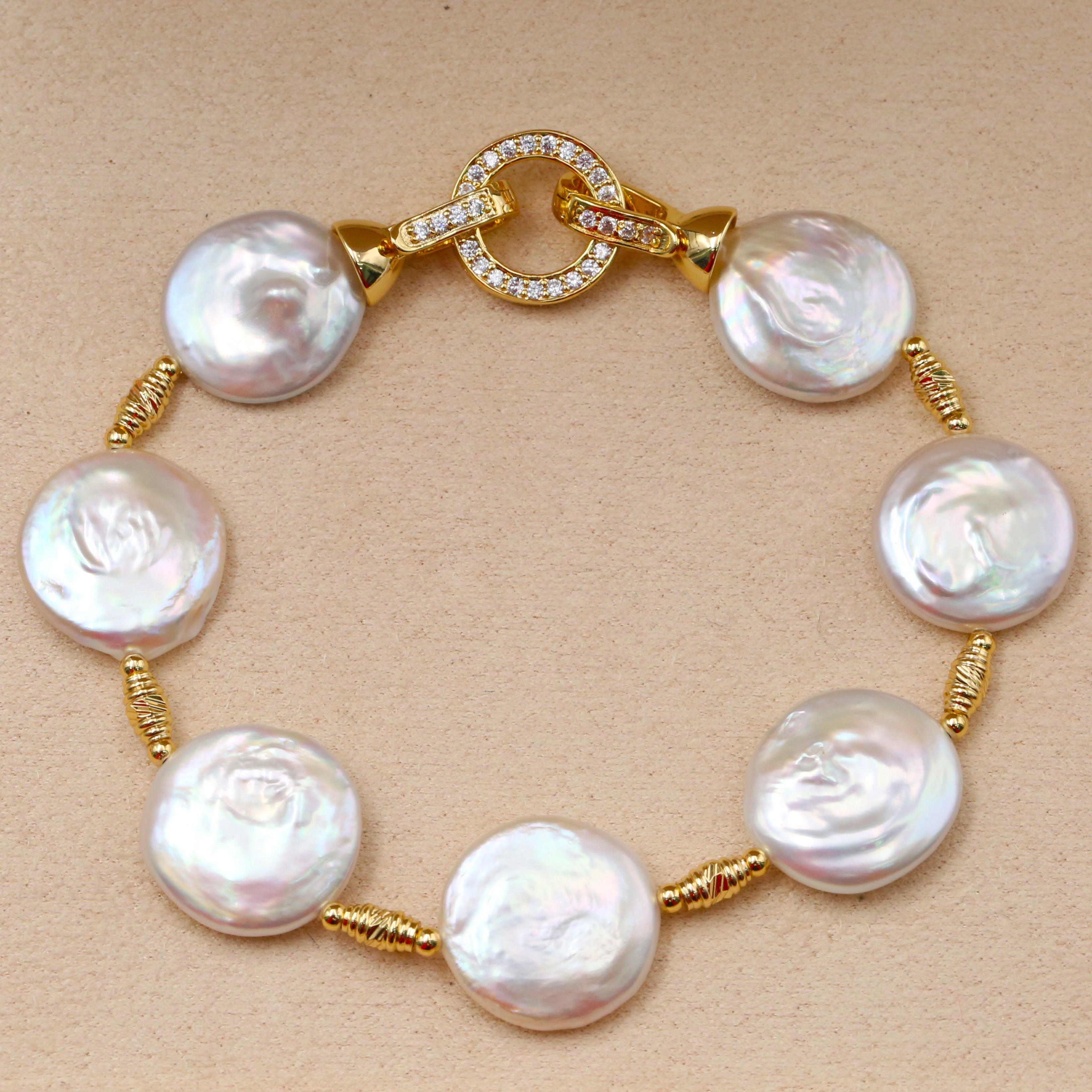 Real Baroque Pearl Bracelet And Necklace | 14K Gold AAA Pearl Dainty Bracelet Wedding Jewelry