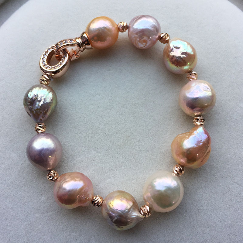 11-12mm Baroque Freshwater Pearl Bracelets Handmade Jewelry