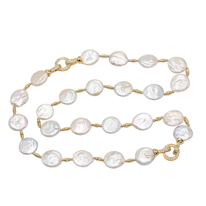 Real Baroque Pearl Bracelet And Necklace | 14K Gold AAA Pearl Dainty Bracelet Wedding Jewelry