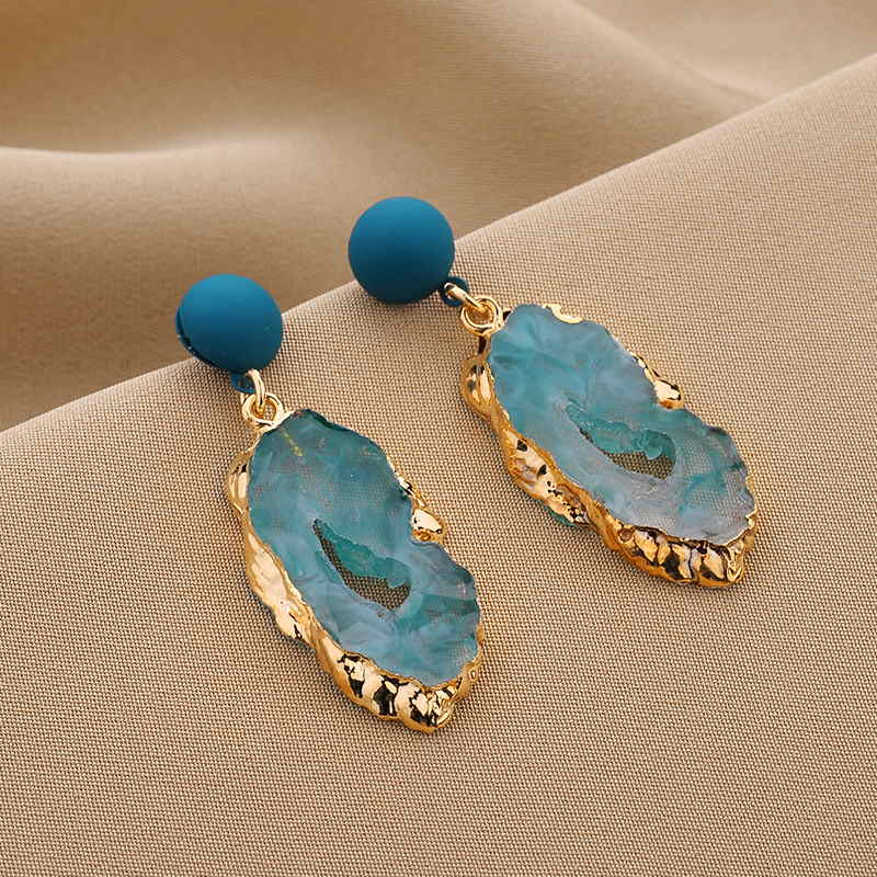 Druse Slice Earrings | Crystal Earrings with Sterling Silver Pins