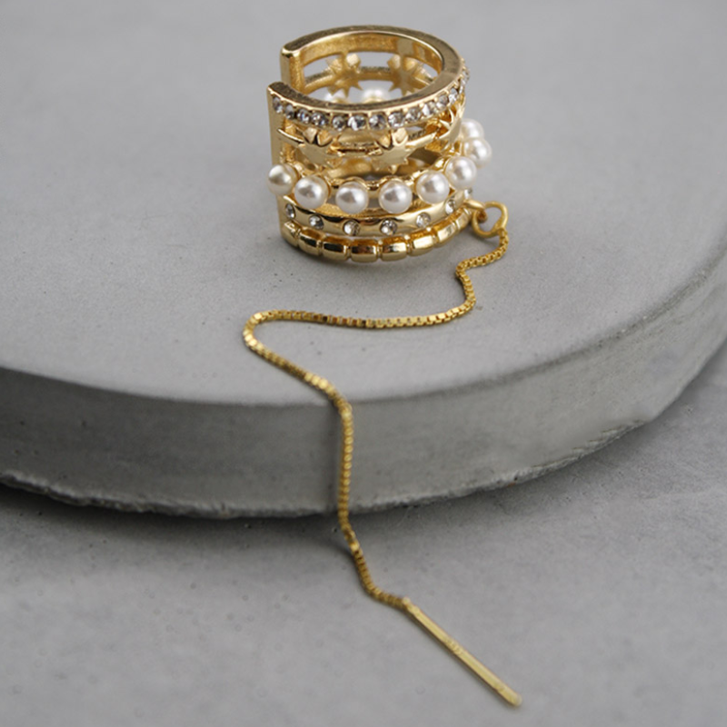 Retro Round Pearl Pearl Ear Clips 14K Gold Over Sterling Silver(3mm)