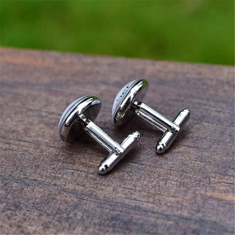Ancient Compass Time Gem Cuff links French Men's Shirt Sleeve Studs