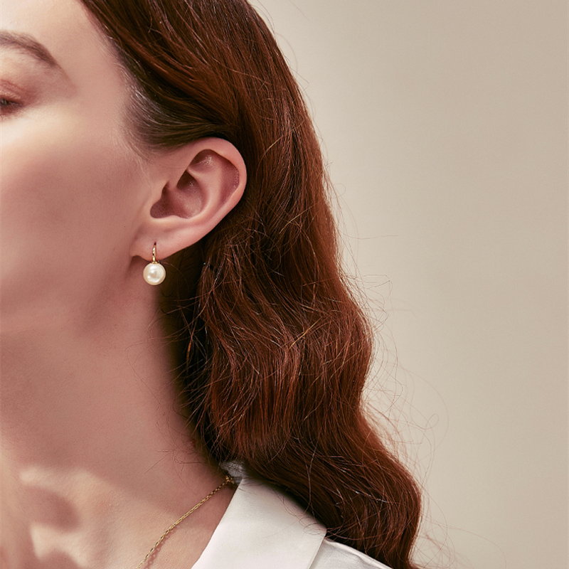 Pendientes de perlas grandes de 12 mm | Pendientes colgantes clásicos de perlas blancas para mujer