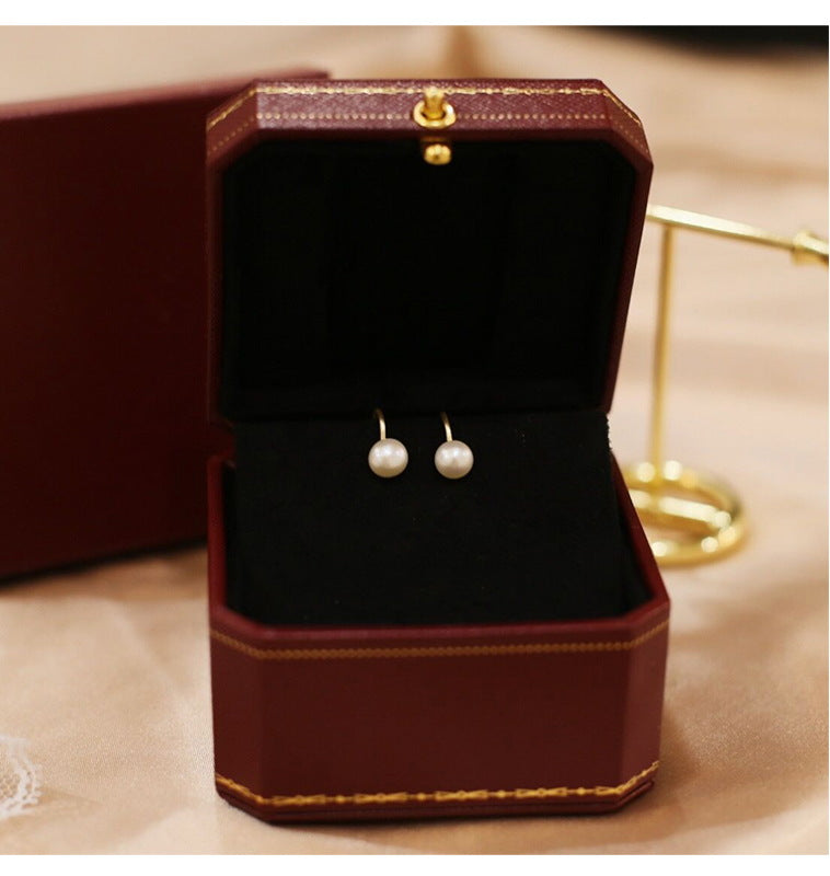 Pendientes de perlas de agua dulce | Pendientes sin perforar | Pendientes de clip cómodos para mujer (6-7 mm)