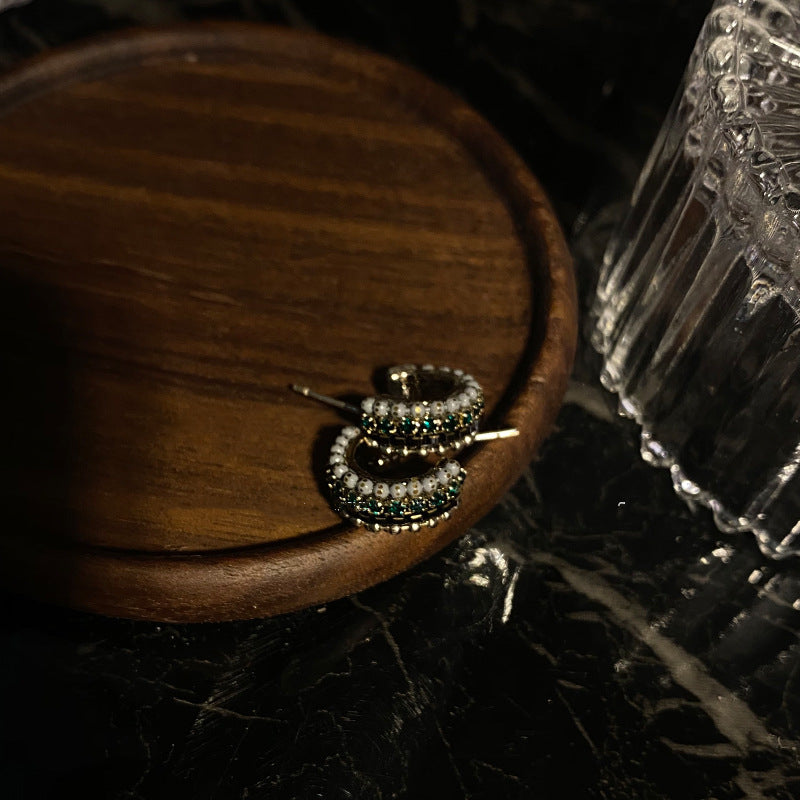 Vintage French Style Hoop Earrings for Women in 14K Gold Over Sterling Silver(2mm)