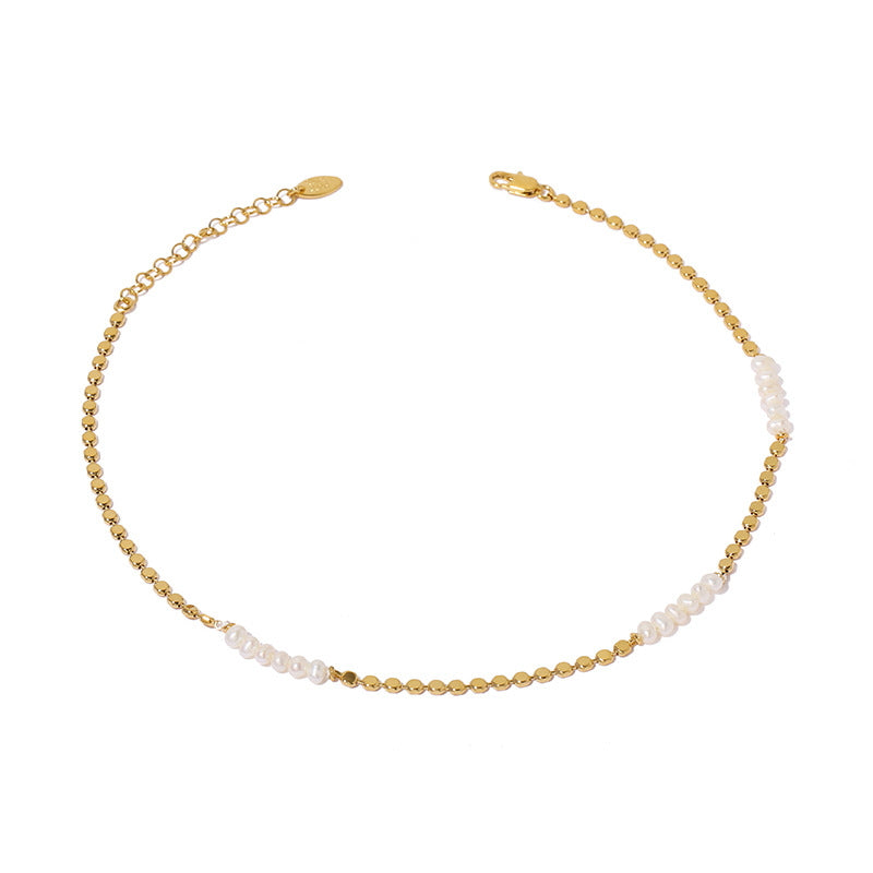 Pearl Gold Necklace | Pearl Choker | Real Pearl Necklace Choker in 14K Gold Plated