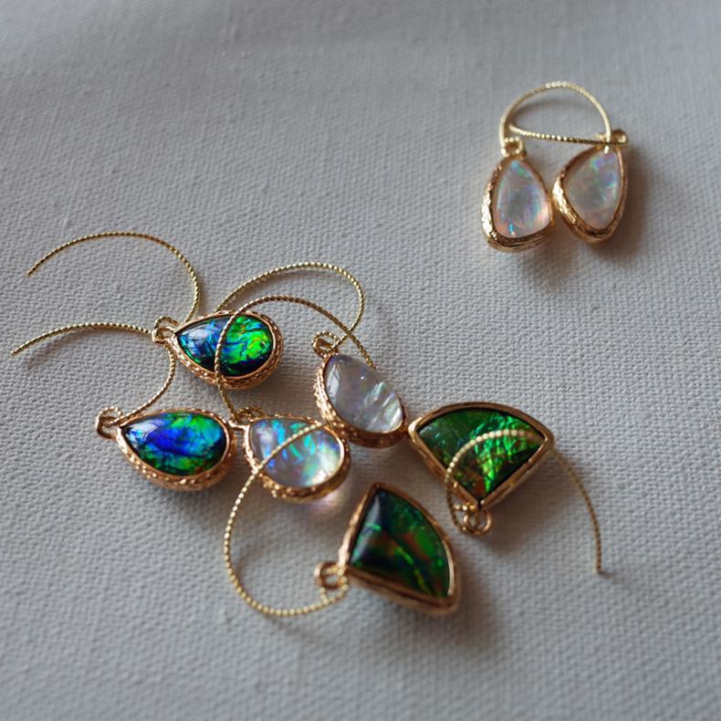 Oil Painting Earrings | Opal Drop Earrings | Green Crystal Drop Earrings