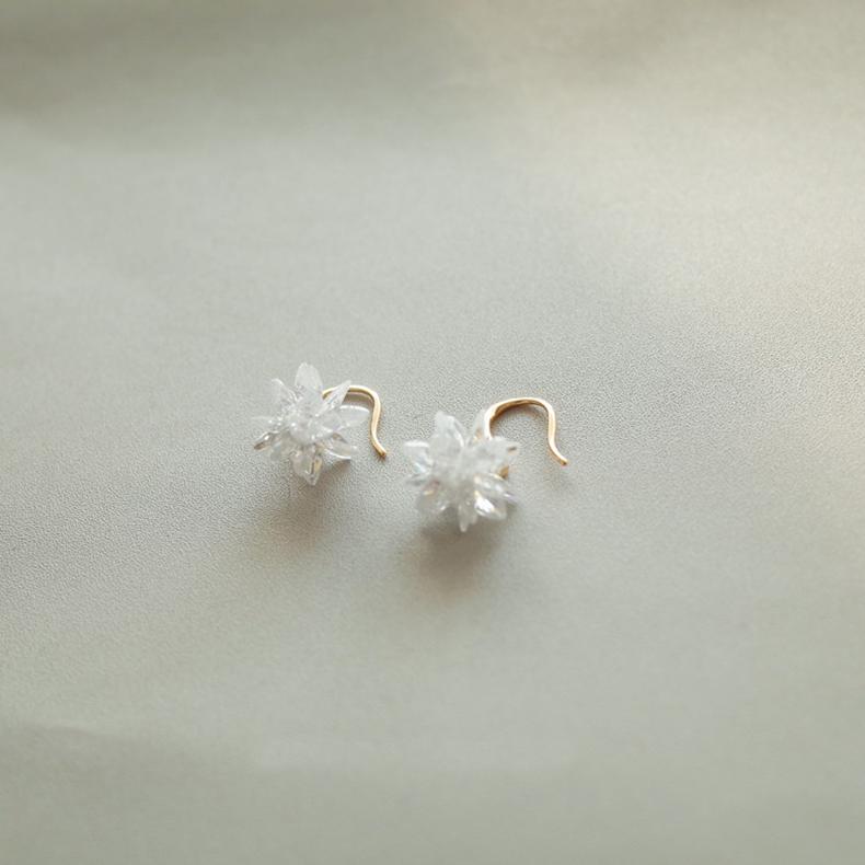 Women's Gold Plated Snow Diamond Drop Earrings Designer-HugeTomato-HugeTomato