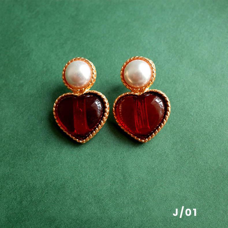 Premium Handmade Royal Red Opal Cuff Stud Earring Clip-HugeTomato-HugeTomato