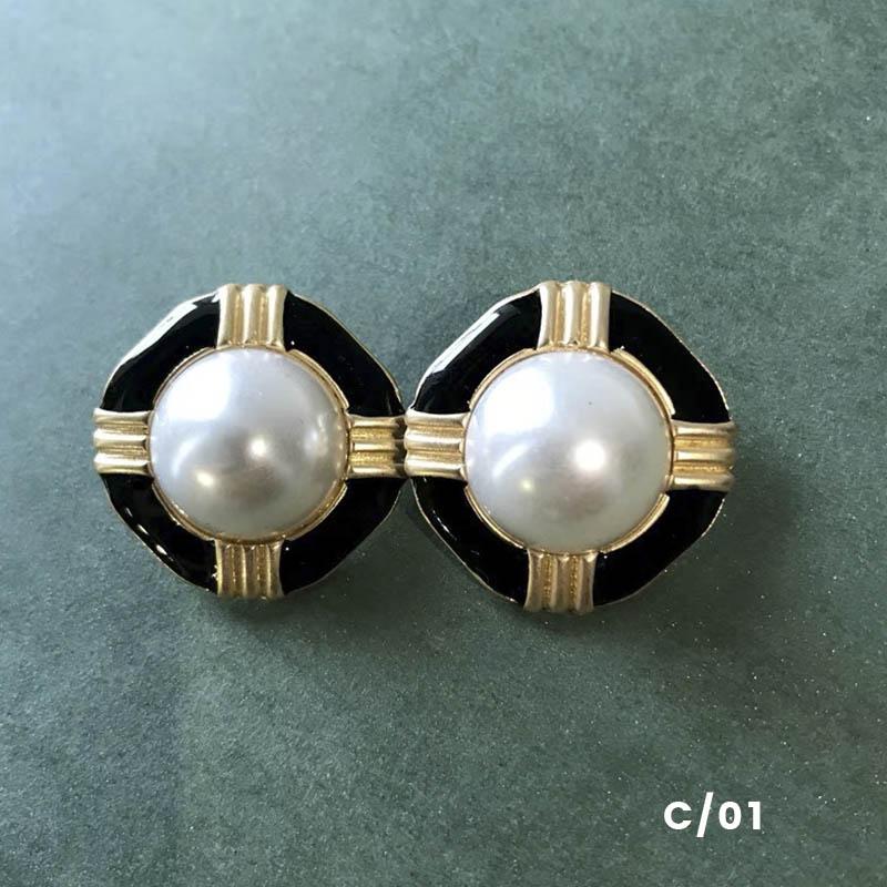 Vintage Style Earring Clips 1950s Pearl Stud Clips No Pierced Earrings
