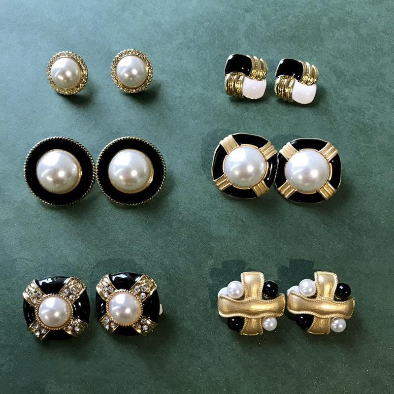 Square Pearl Sterling Silver Dainty Handmade Earrings-HugeTomato-HugeTomato