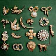 Premium Handmade Modern Rural Style Pearl Lapel Pin Brooch-HugeTomato