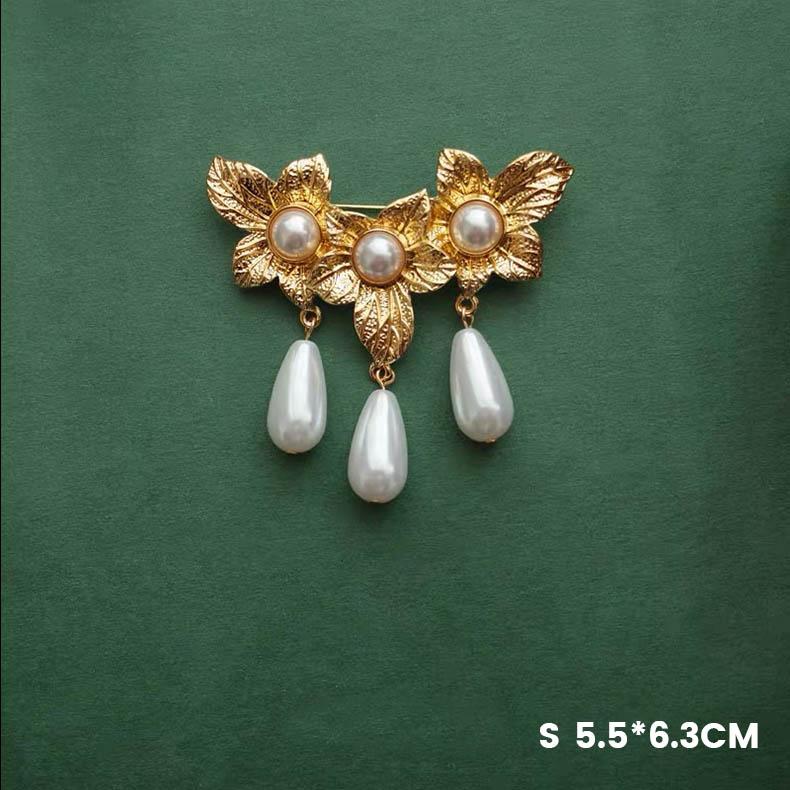 brooches for women gold pearl brooch
