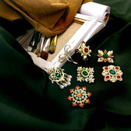 Handmade Vintage Pearl Royal Lapel Pin Brooch Rhinestones