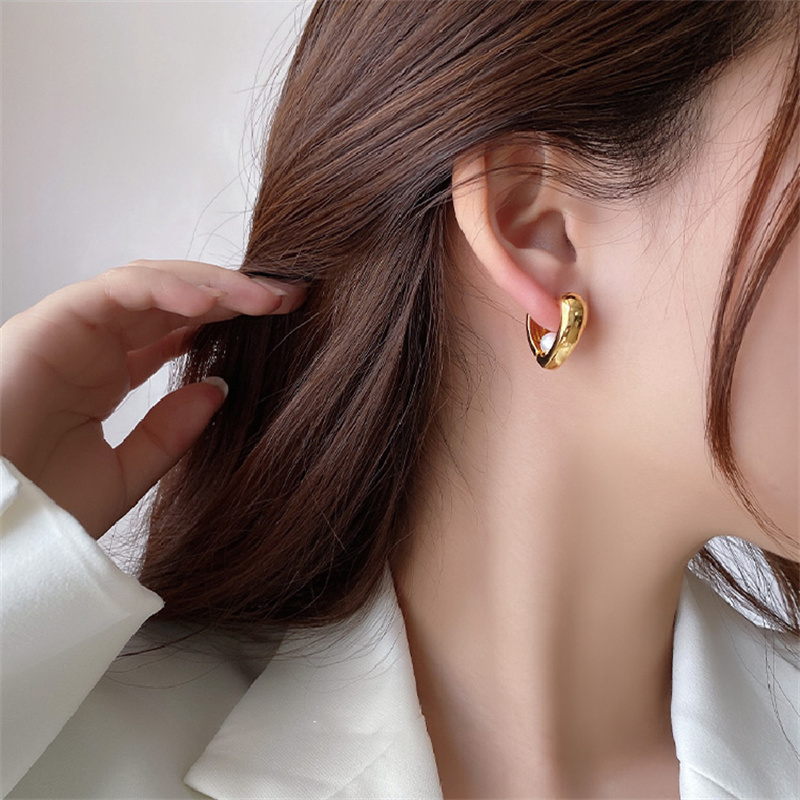 Boucles d'oreilles créoles en forme de cœur | Boucles d'oreilles pendantes en perles | Boucles d'oreilles créoles épaisses en or et argent