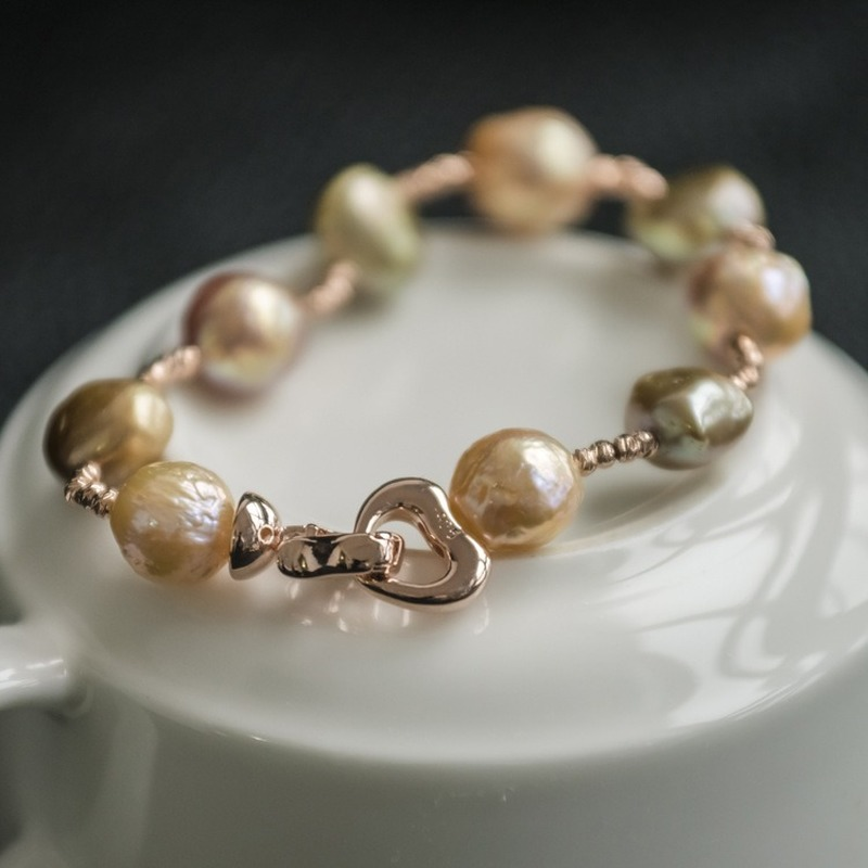 AAA Big Baroque Pearl Pendant Necklace | 12mm Dainty Freshwater Pearl Necklace And Bracelet Pearl Gift Jewellery Set