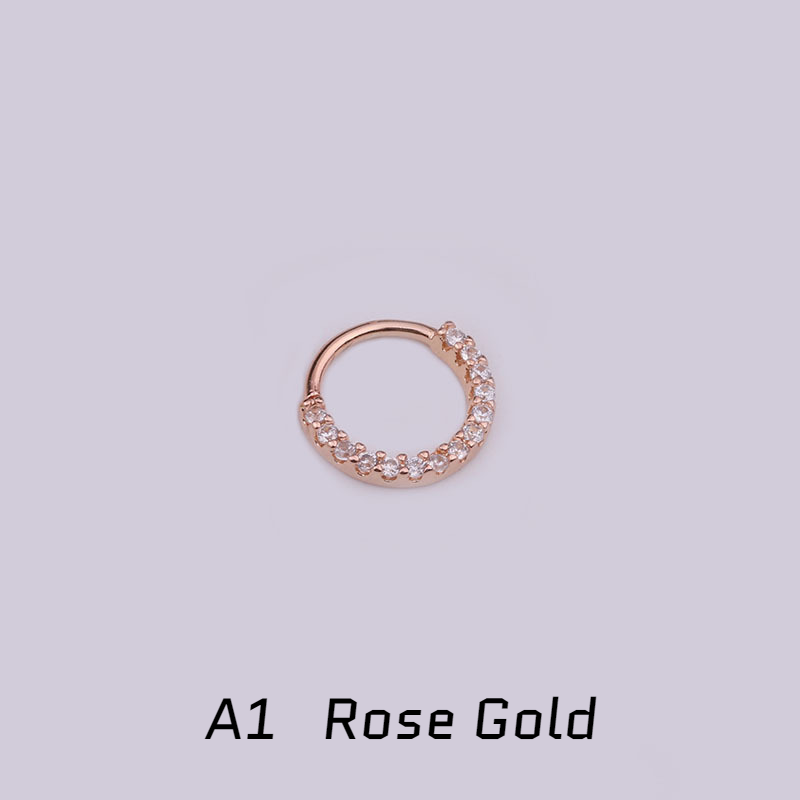 20G Titanium 20G CNC Pave Clicker Ring - Nose, Cartilage, Earlobe