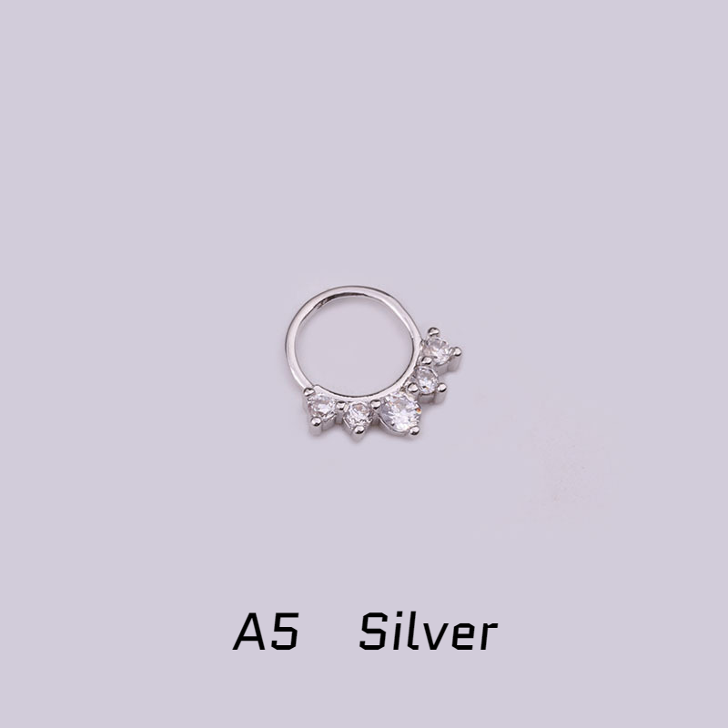 20G Titanium 20G CNC Pave Clicker Ring - Nose, Cartilage, Earlobe