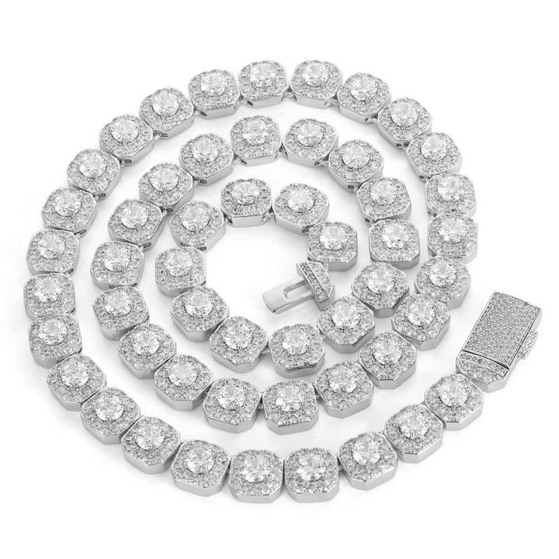 Cubic Zirconia Necklace and Bracelet | Hip-Hop Zircon Chain for Men and Women