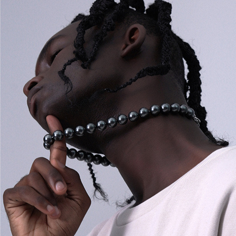 Black Pearl Necklace | Shell Pearl Necklace Men | Mens Pearl Necklace Choker