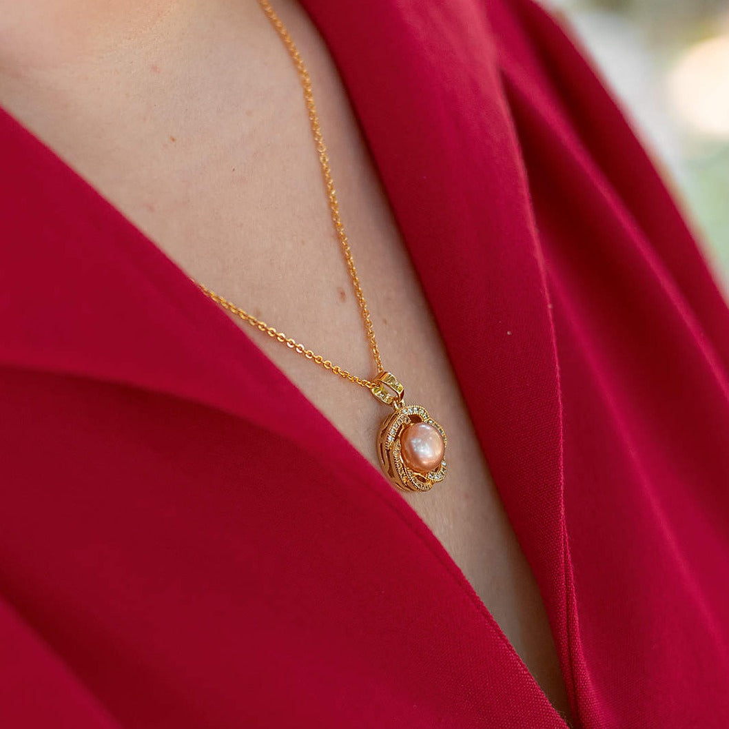Real Pearl Jewelry Set 6 Color Available| Crystal Pearl Earrings Pearl Ring and Pearl Pendant | AAA Pearl Diamond Set for Women