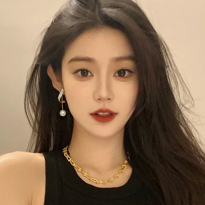 Diamond Pearl Dangle Earrings | Pearl Earring Jackets with Sterling Silver Pins