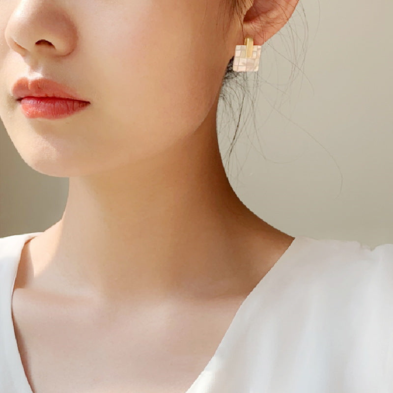 Boucles d'oreilles à tige en or Boucles d'oreilles en nacre en argent sterling