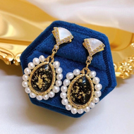 Freshwater Cultured Pearl Vintage Opal Drop Earrings in 14K Gold Over Sterling Silver(3mm)