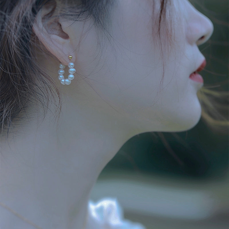 pearl hoop earrings freshwater pearl earrings