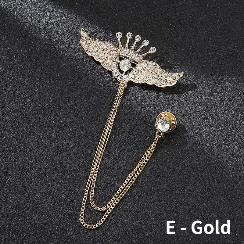 Chain Tassel Victory Brooch for Men Gold and Silver Designer Brooch Pin Collar Brooch for Men