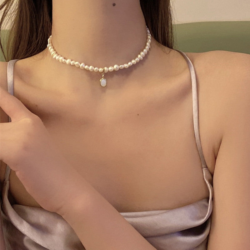 Baroque Pearl Choker | Baroque Pearl Necklace | Freshwater Pearl Necklace with Pendant for Women (5-6mm)