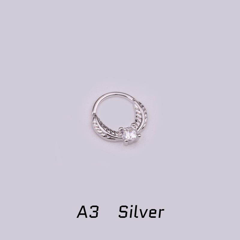 20G Titanium 20G CNC Pave Clicker Ring - Nose, Cartilage, Earlobe